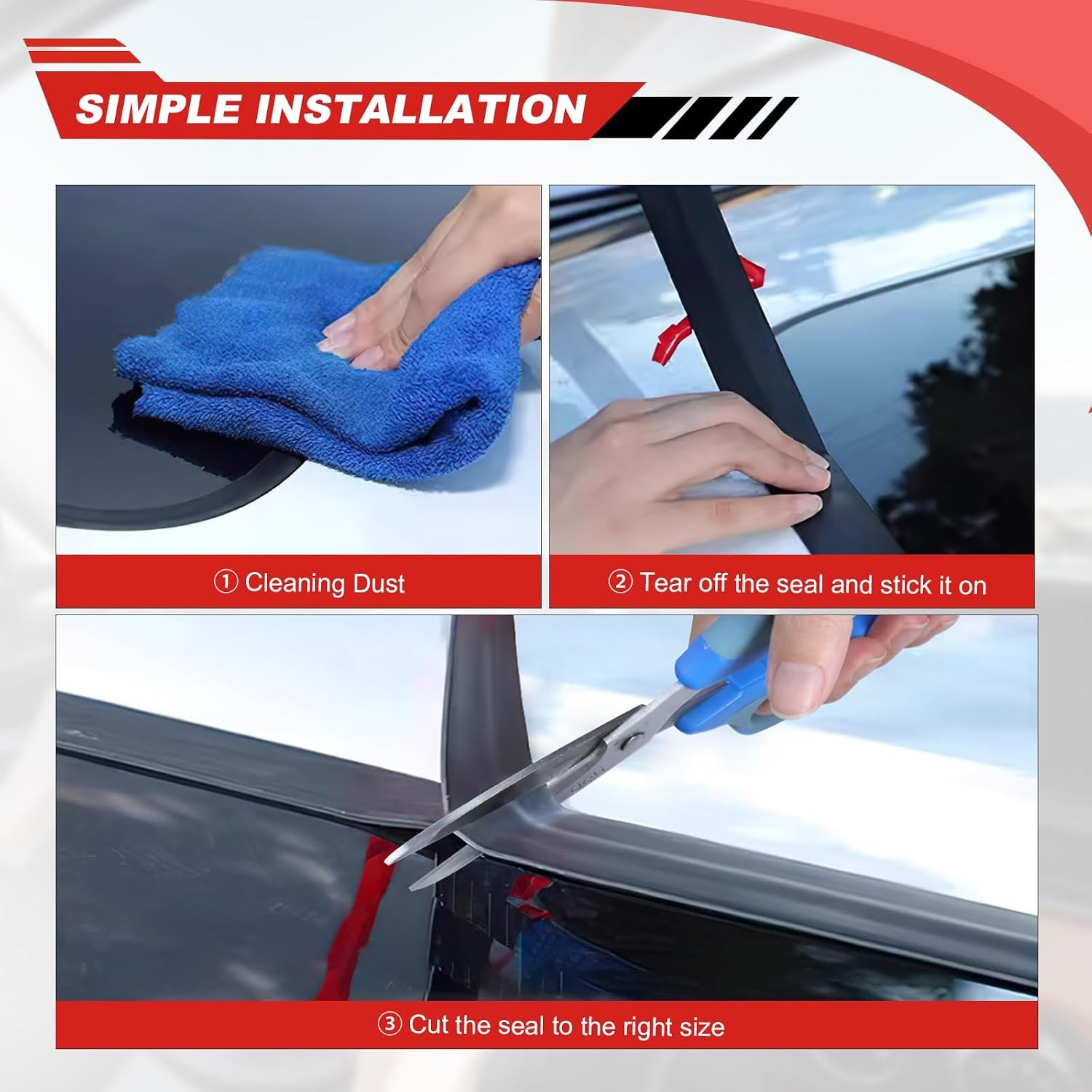 T-Shape Car Weather Stripping, 14mmx19.68Ft Rubber Seal Strip, Wind Noise Reduct