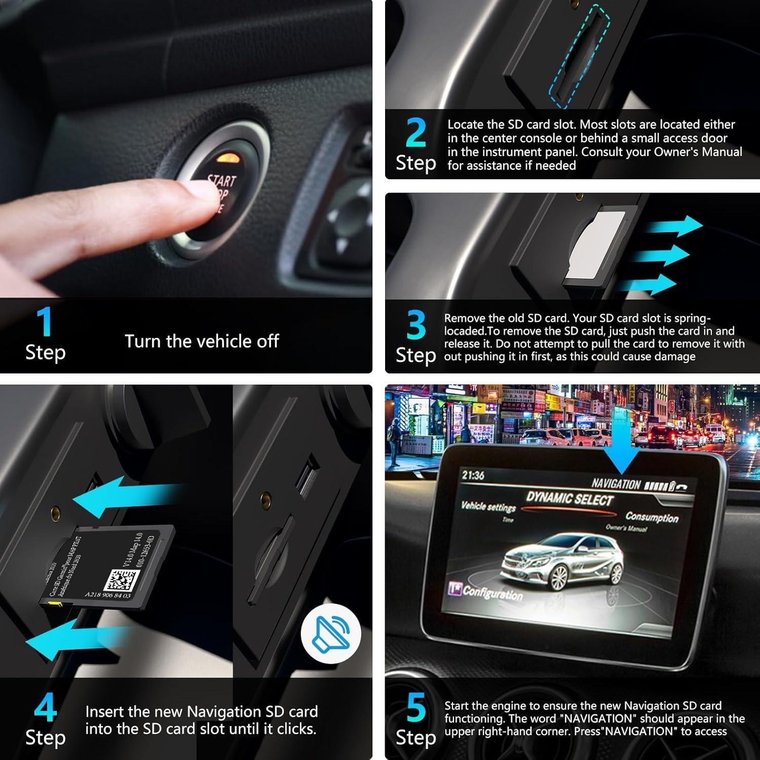 Class 10 Mercedes Navigation SD Card, Waterproof & Secure for Audio 20 Use