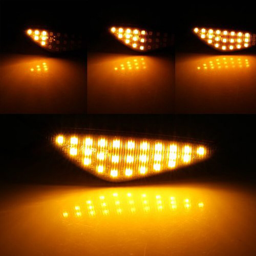 Sequential Smoked Lens Amber LED Side Marker Lights For BMW F25 E70 E71/E72 SUV