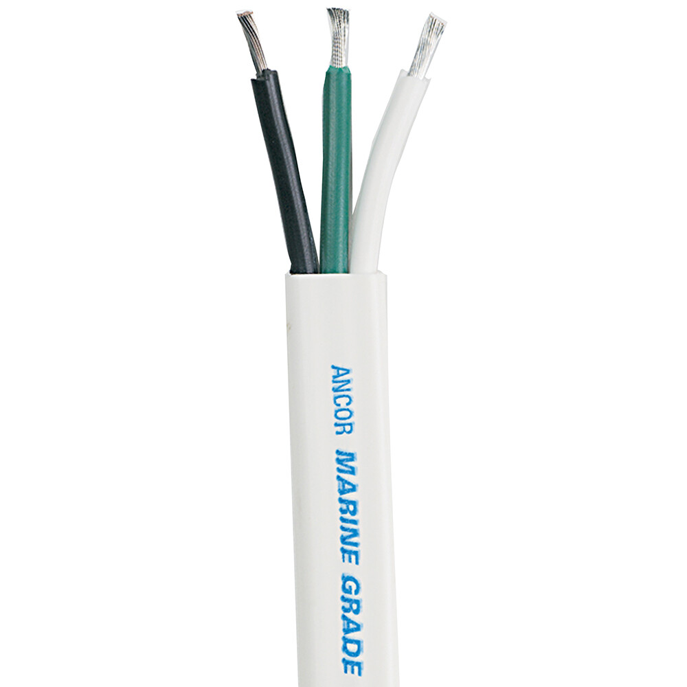 Ancor 131310 Wire 100′ 12/3 Triplex Flat Wht/Blk/Grn – Marine Electrical Cable