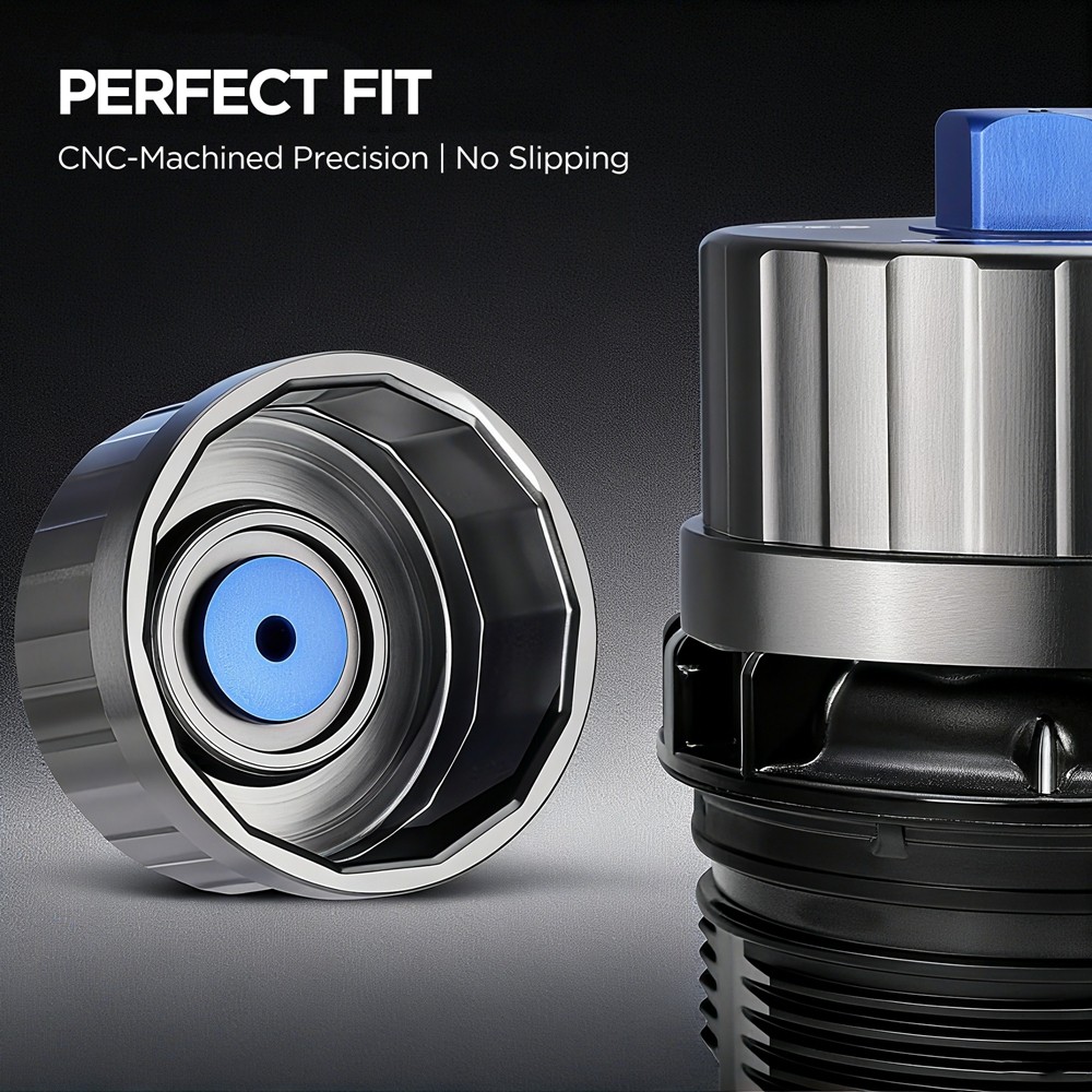 WORKPRO 64mm 14 Flute Precision CNC Machined Aluminum Oil Filter Wrench for RAV4