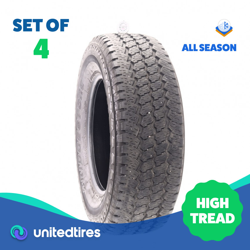 Set of (4) Used LT 275/70R18 Bridgestone Dueler A/T RH-S 125/122R – 10-11.5/32