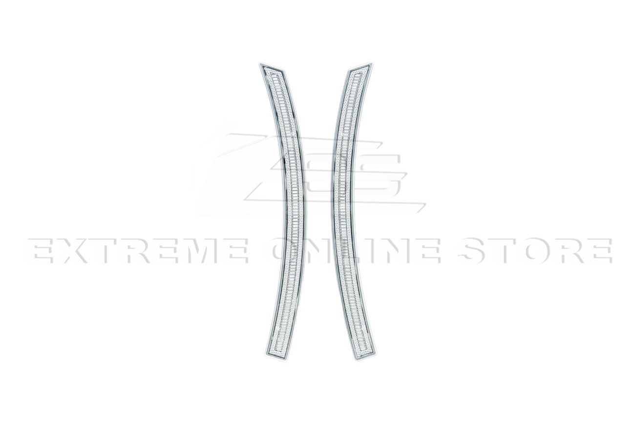 For 14-19 Corvette C7 Clear Lens Front Amber Rear Red LED Side Marker Light Pair