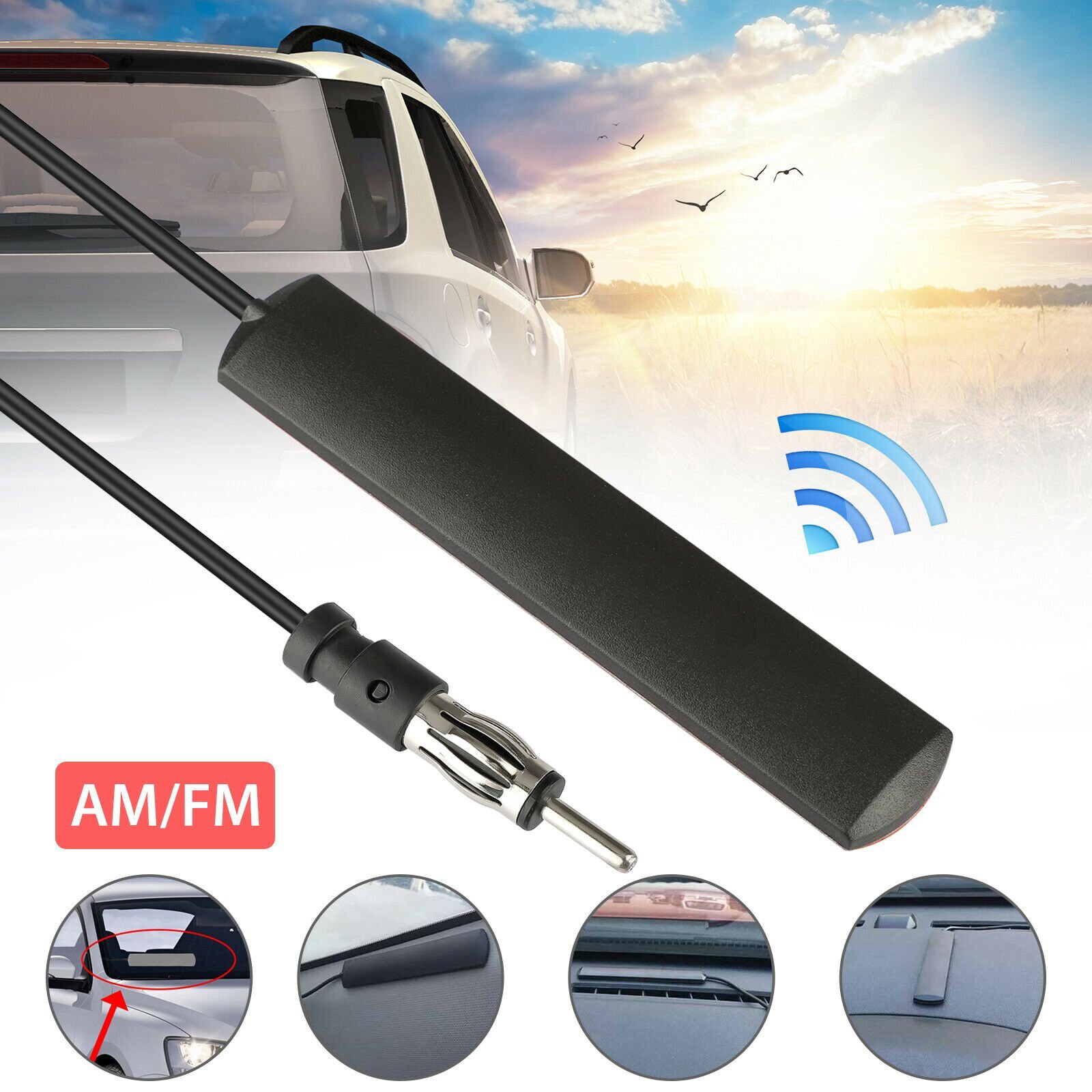 10ft Car Hidden Antenna Stereo FM AM Aerial Radio Signal Antenna Booster New