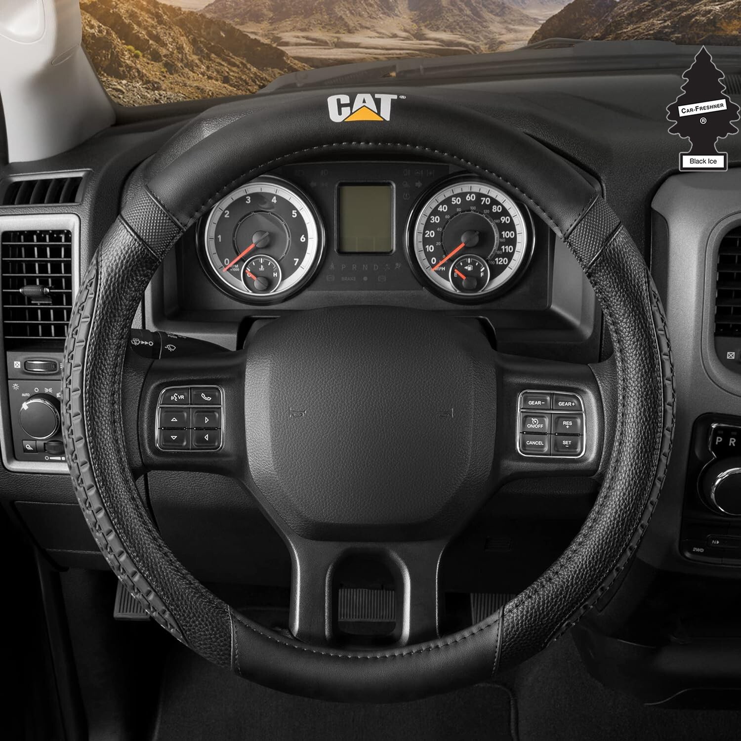 New 18 In Freightliner Caterpillar Leatherette Simi Truck Steering Wheel Cover