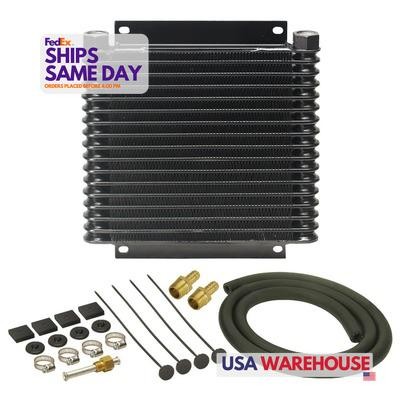 Derale DER13614 Plate and Fin Type Aluminum Fluid Cooler Performance Racing Part