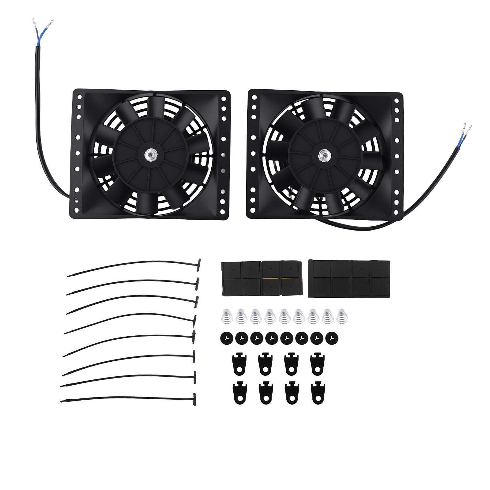 Universal 2X 6 Inch Slim Push Pull Radiator Fan for Chevy 265 283 305 307 12V