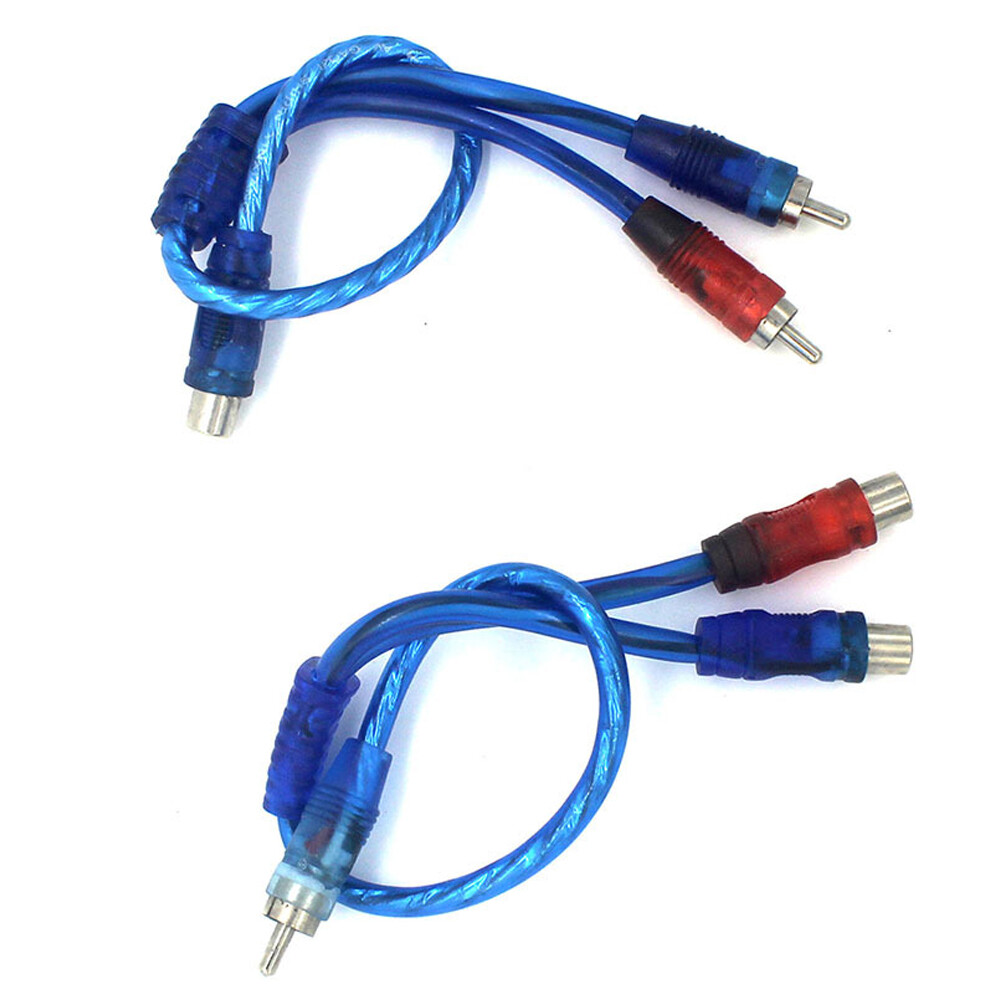 6Pcs 12″ RCA Audio Jack Cable Y Splitter Adapter 1 Male to 2 Female Plug