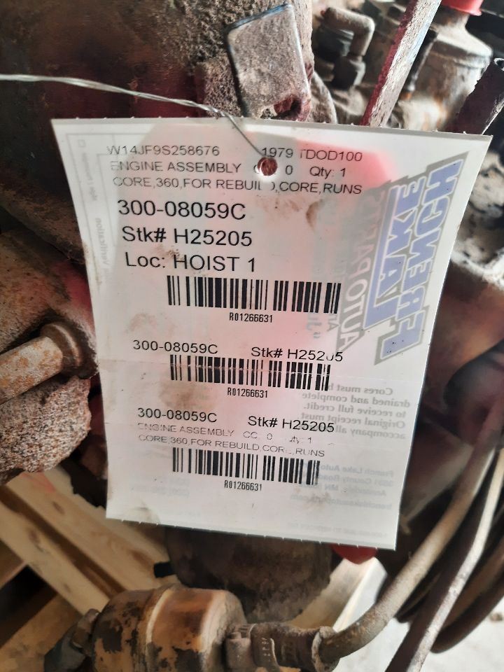 Core Engine Assembly 8-360 5.9L VIN S Fits 1979 DODGE 100 PICKUP 1266631