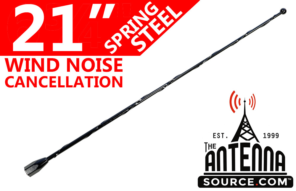 21″ Black Spring Stainless AM/FM Antenna Mast Fits: 77-93 Dodge D150/D250/D350