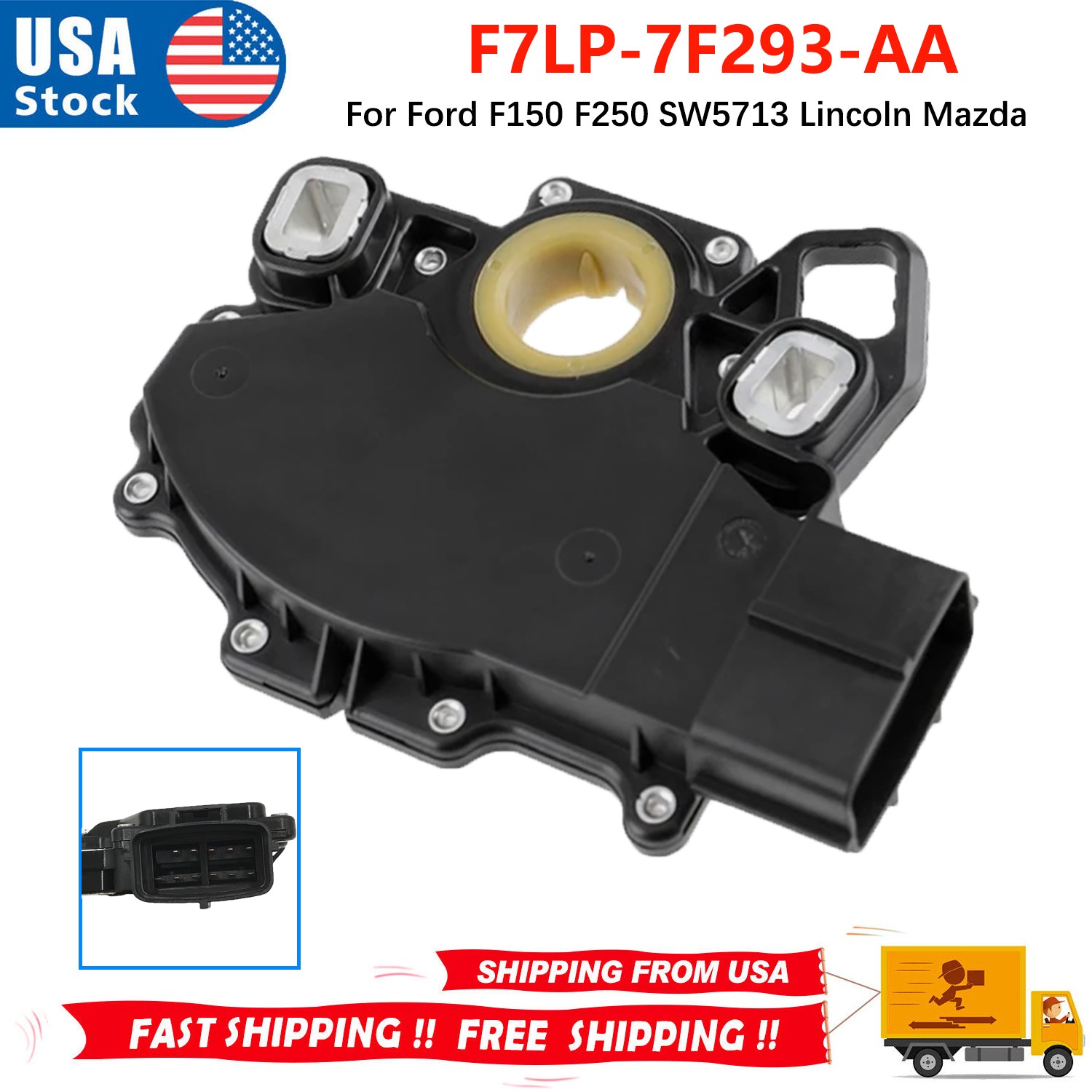 Transmission Range Sensor Fit Ford F150 F250 SW5713 Lincoln Mazda F7LP-7F293-AA