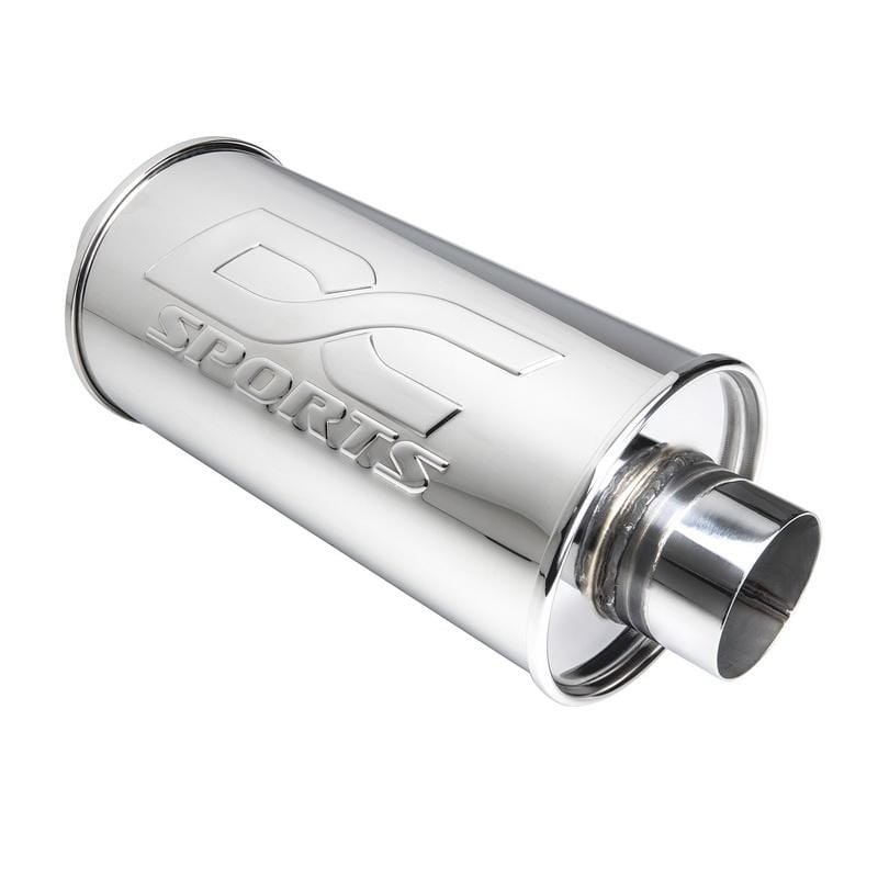 DC Sports Universal Weld On Round Muffler 2.5″ Inlet 2.5″ Outlet Stainless Steel