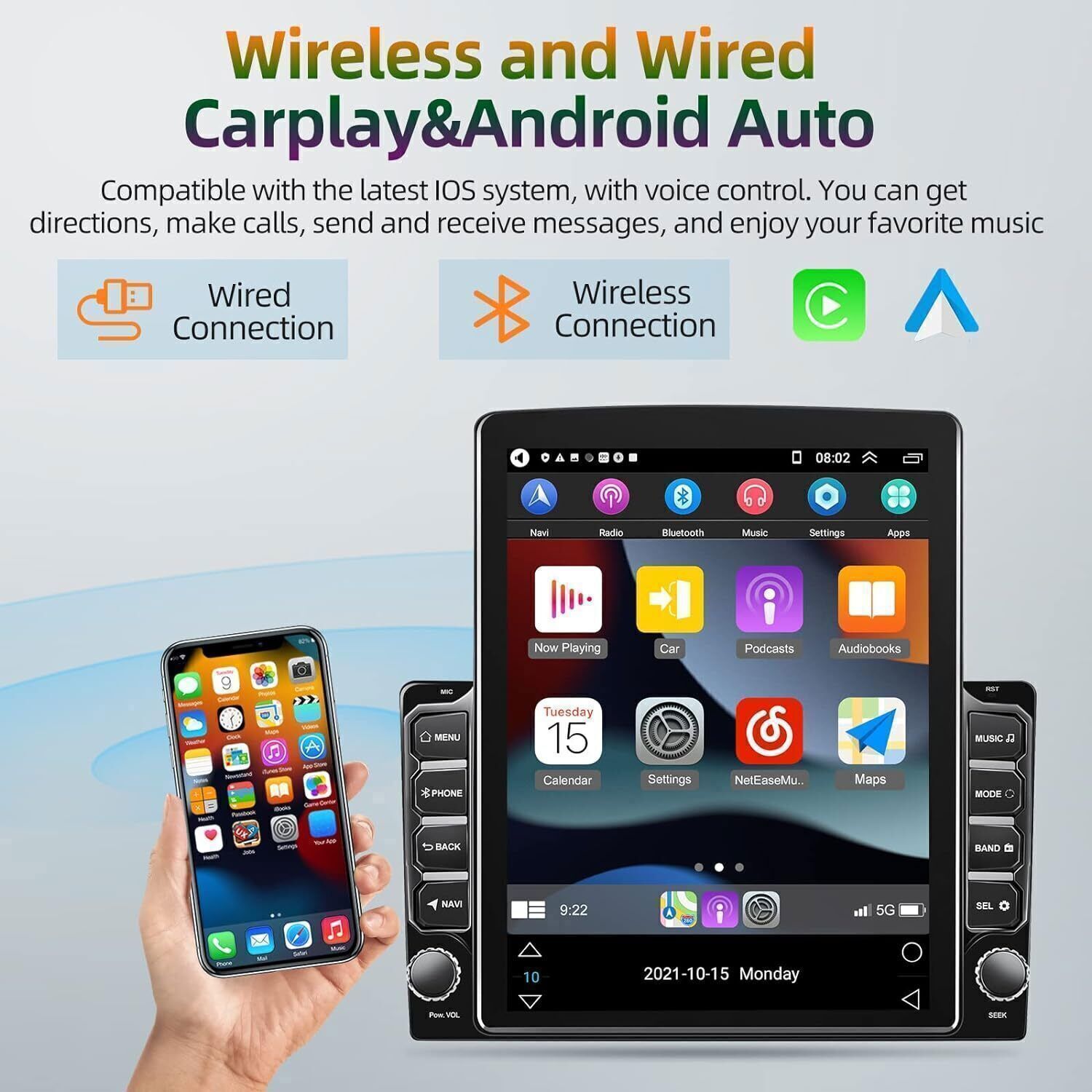 9.7″ For 2004-2008 Toyota Corolla Android 14 Apple Carplay Car Stereo Radio GPS