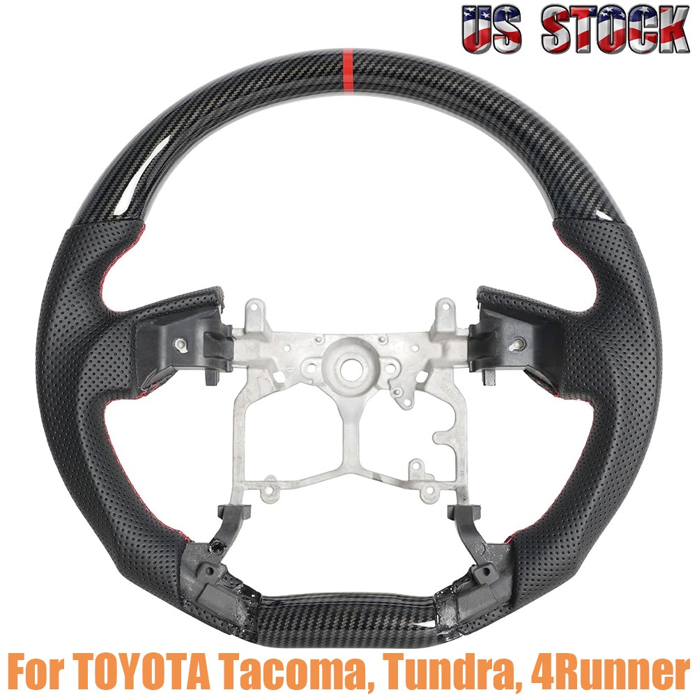 For 2010-2023 Toyota Tacoma 4Runner Carbon Fiber Style Steering Wheel D-Shape US