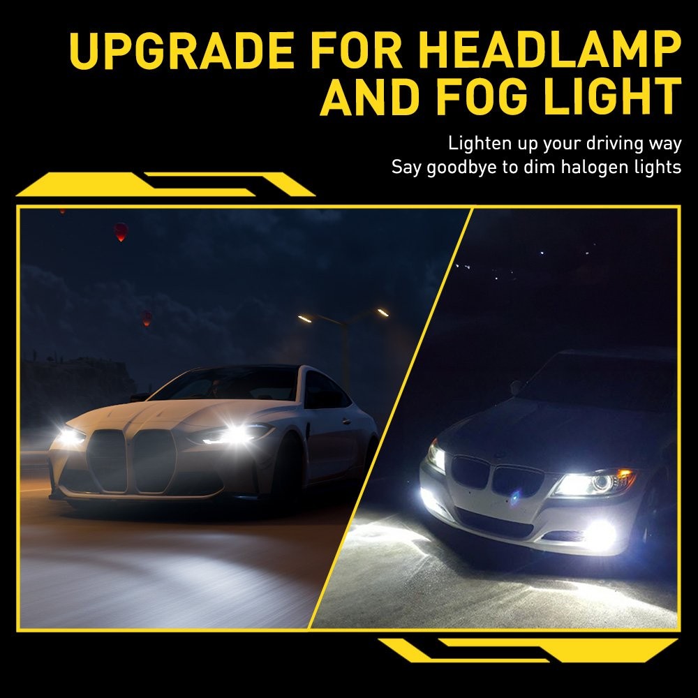 H8 H11 LED Headlight Super Bright Bulbs Kit White 6000K 360000LM High/Low Beam