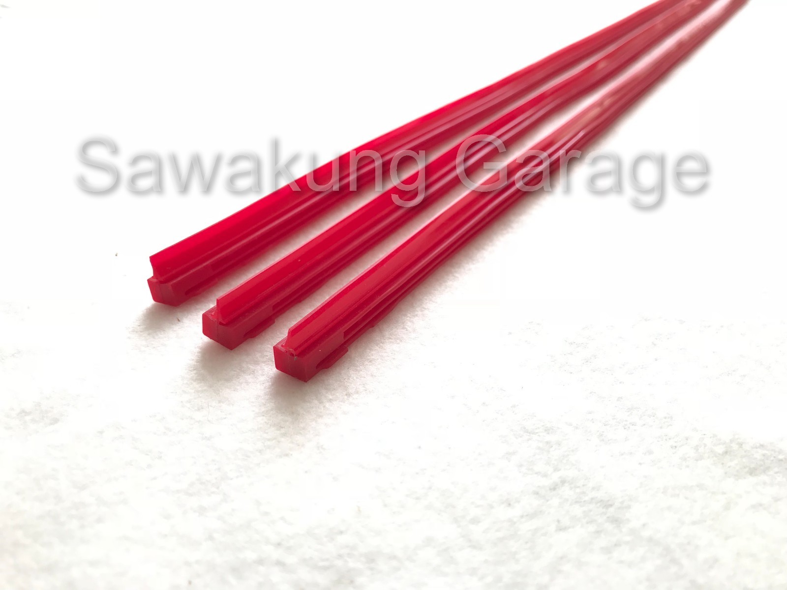 3Pcs [8MM] Superior Quality Silicone Wiper Blade Refill Red Color