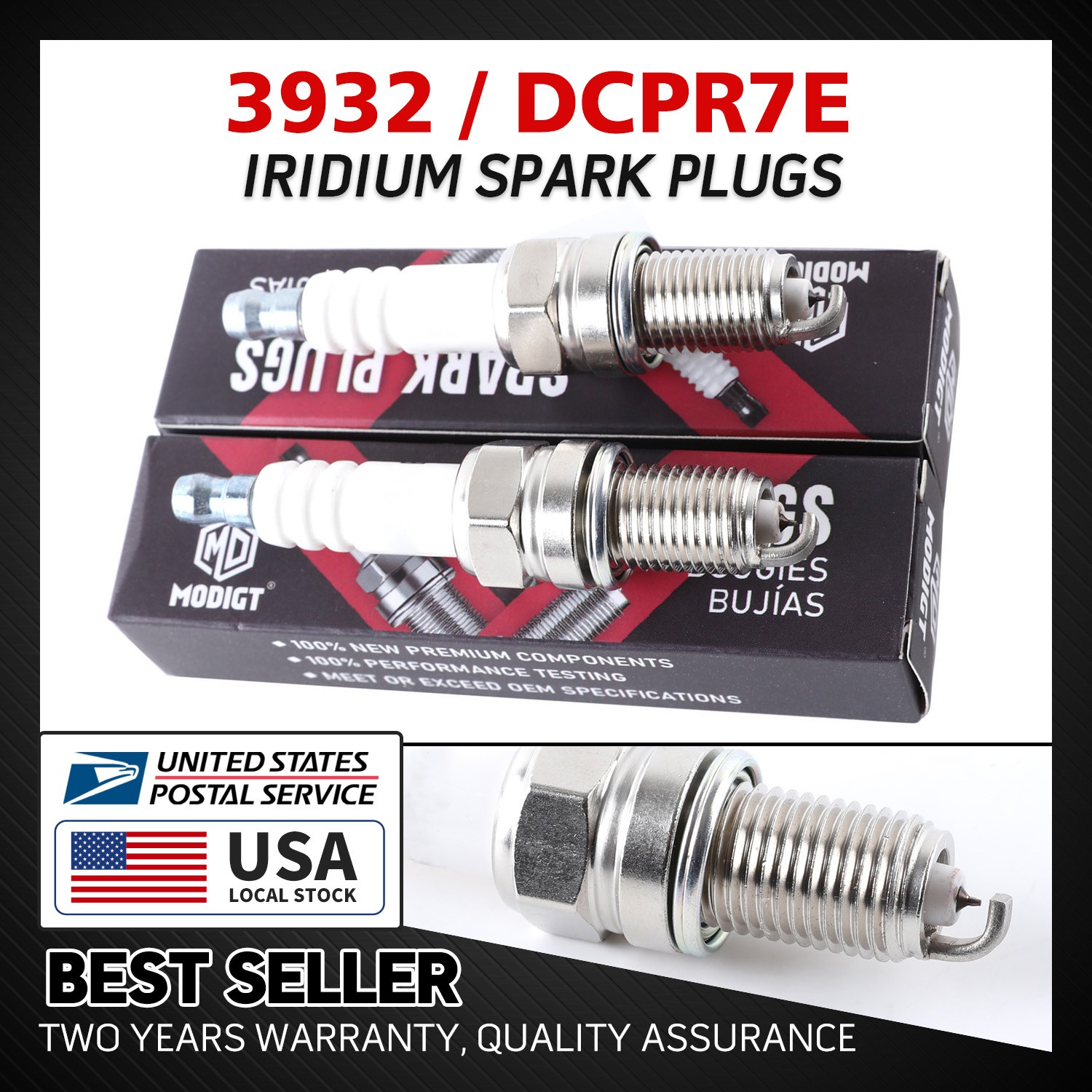 2 Pack Premium Spark Plug-Standard 3932/ DCPR7E Iridium – New And High Quality
