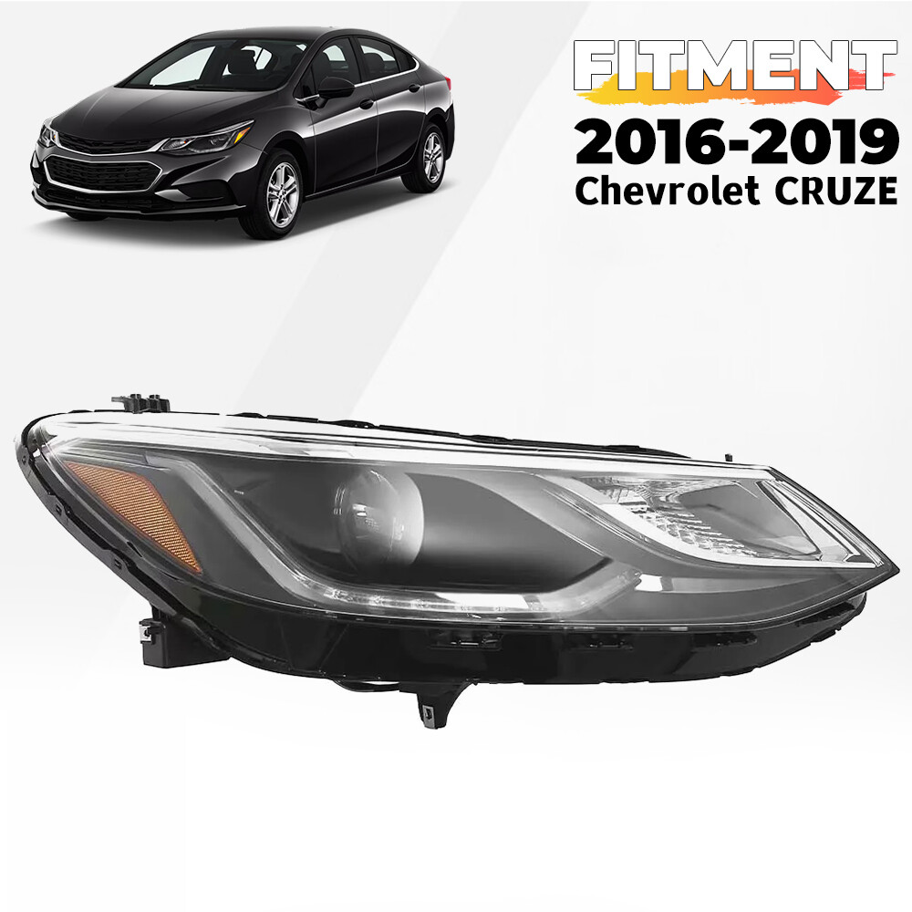 Projector Halogen Headlight w/ LED DRL Right Side RH For 2016-2019 Chevy Cruze