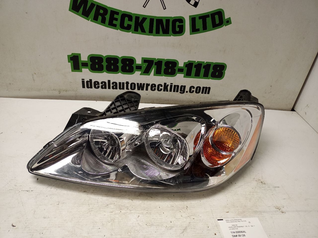 Driver Left Headlight Amber Lens Fits 05-09 G6 745545