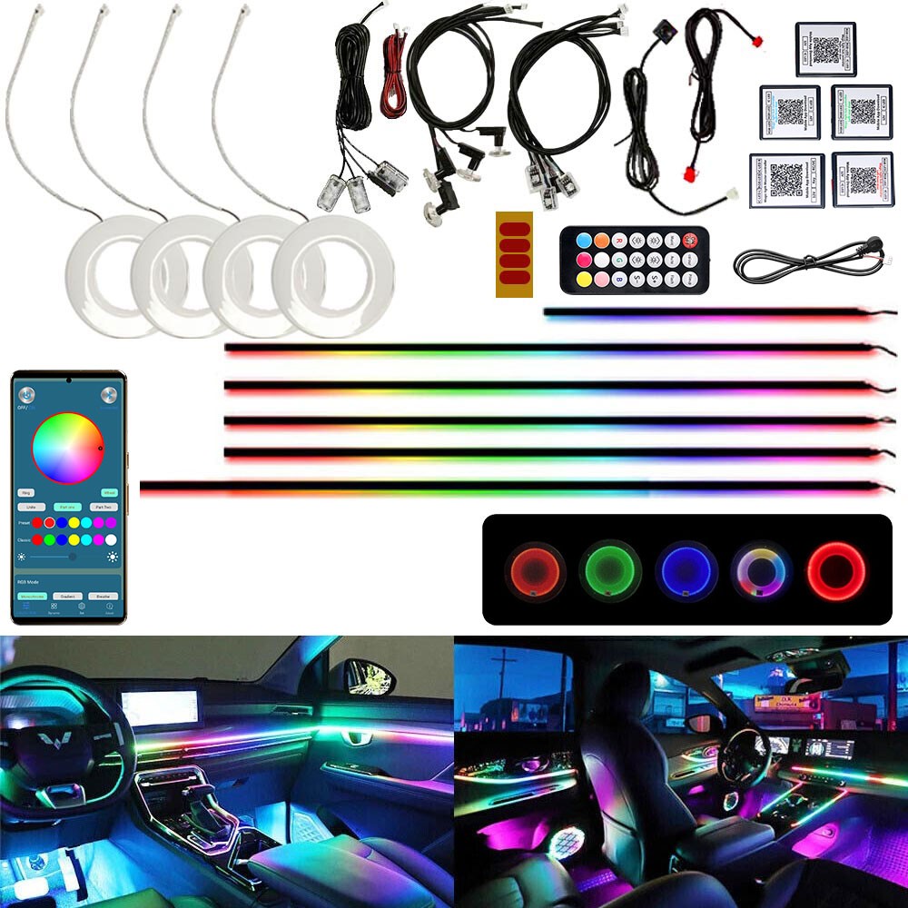 Neon Full Car Interior Ambient Lighting Kit RGB LED Bead Symphony Dream Music US