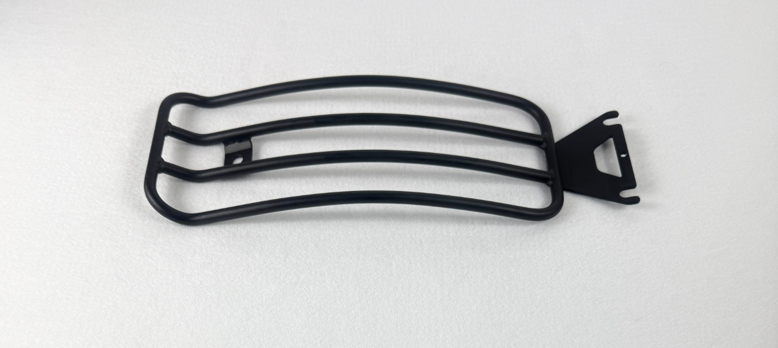 16.25″ Black Solo Luggage Rack – Bowed Fender Mount Fits Harley