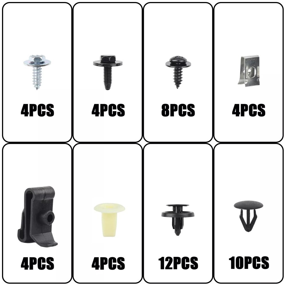 50pcs Kit Engine Splash Shield Fender Bumper Screw Clips Rivet Fastener For TYT