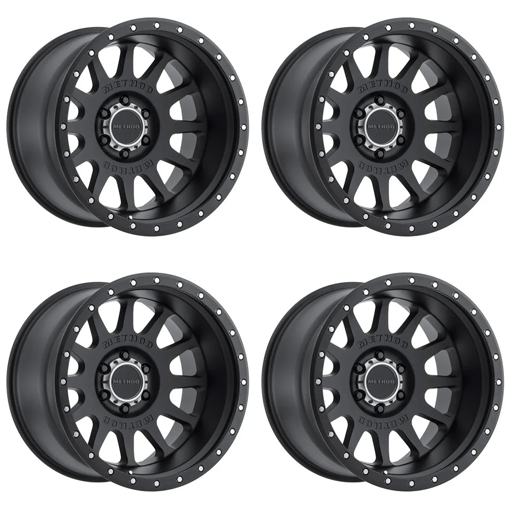 (set of 4) Method MR605 NV Matte Black | 20×10″ -24mm | 6×5.5in Wheels