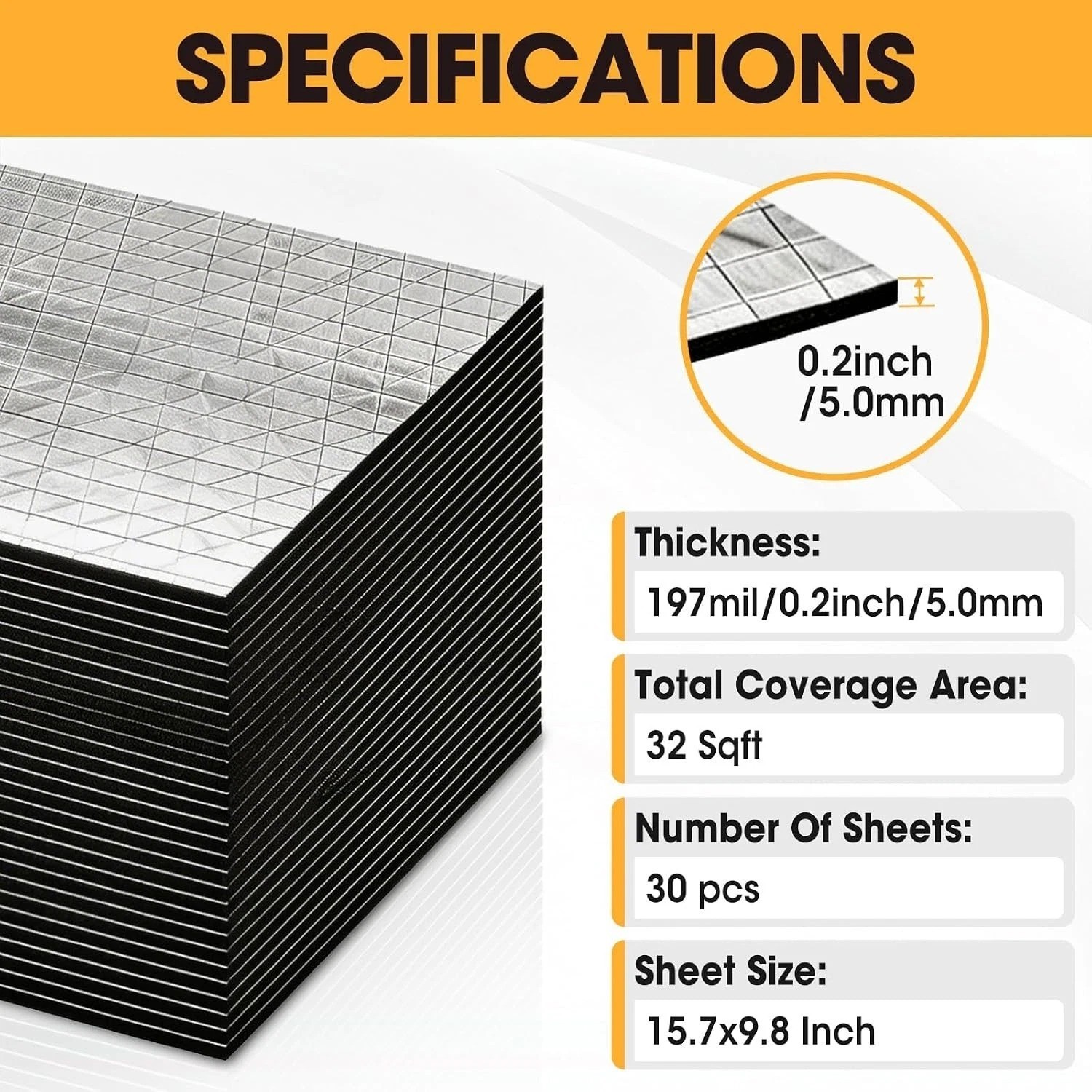KILMAT 80 mil 32 sqft Car Sound Deadening Mat Butyl Automotive Sound Deadener Au