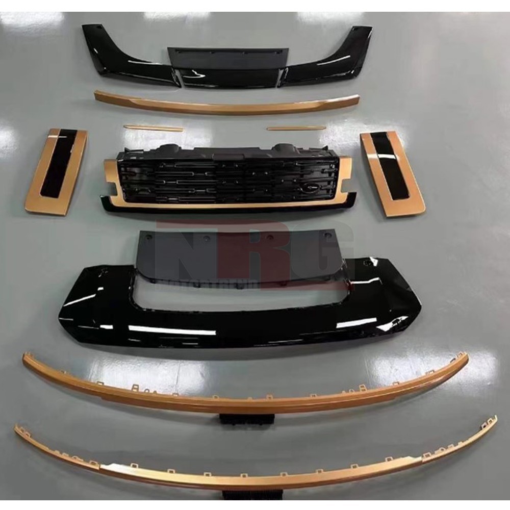 for 2023-2025 Range Rover Land Rover black grille with gold molding trim kit