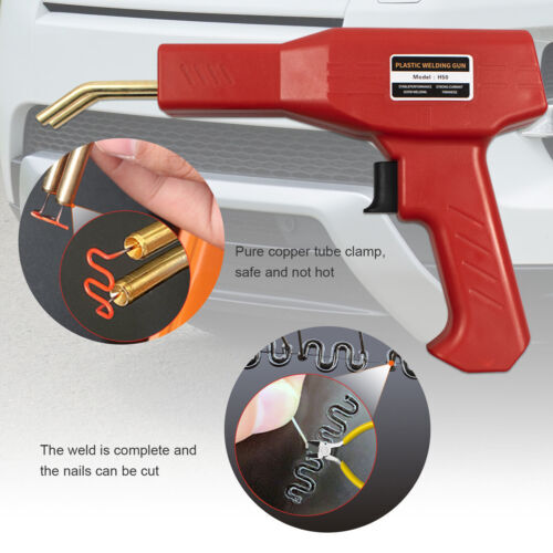 Plastic Welder Car Bumper Repair Kit Hot Stapler Welding Gun Tool +600 Staples