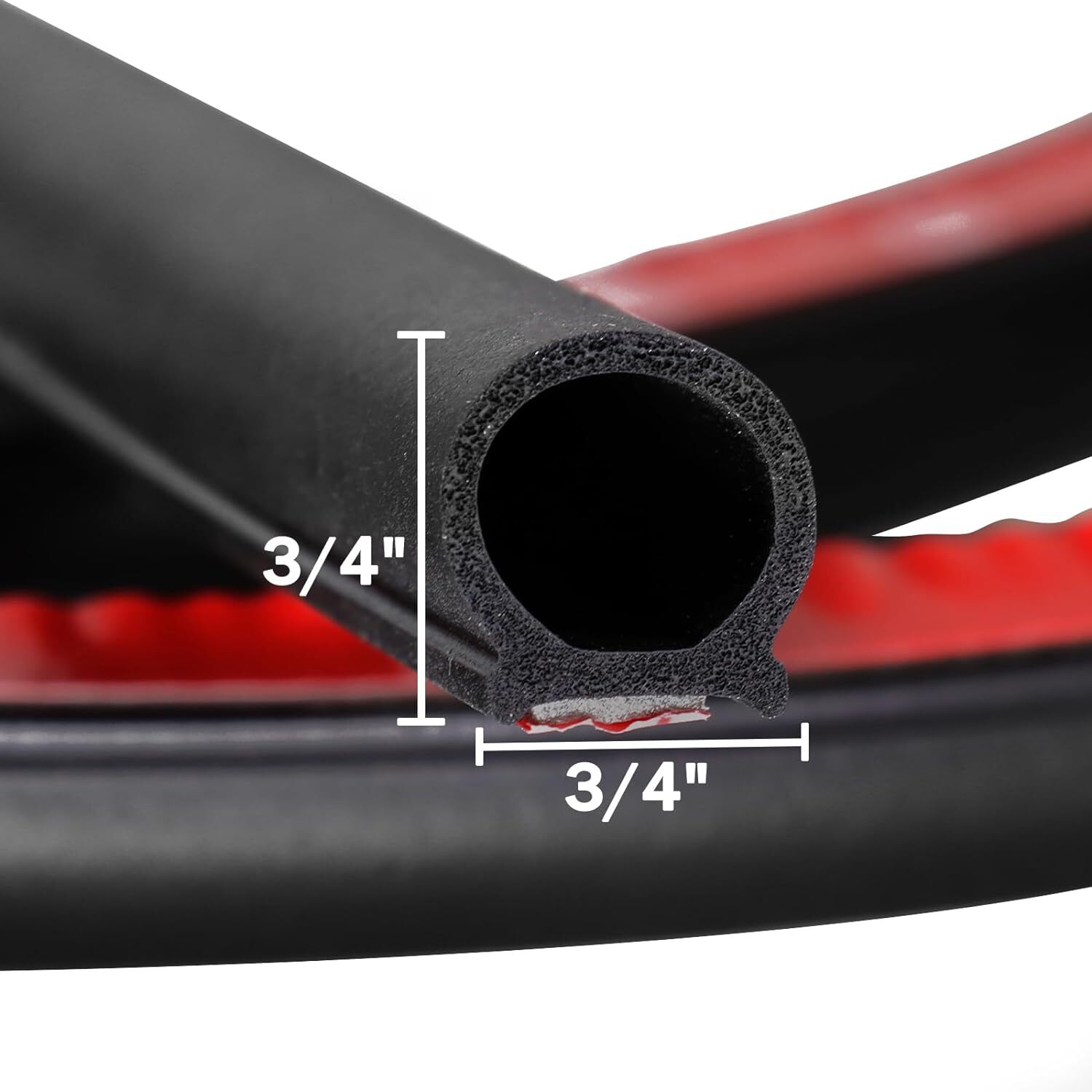 3/4inch D Shape Car Door Rubber Weather Stripping Self-Adhesive Soundproof Seal