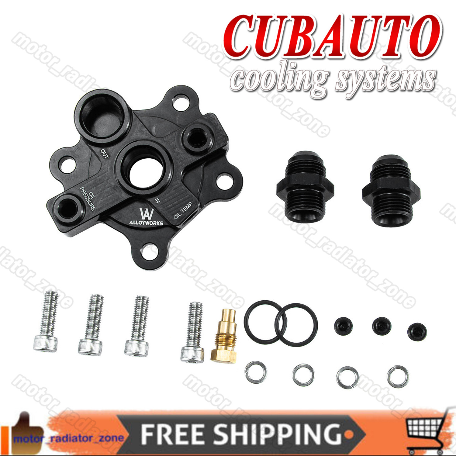 CUBAUTO 10AN Oil Filter Block Adapter For Nissan RB20 RB30 RB25 RB26 Engine