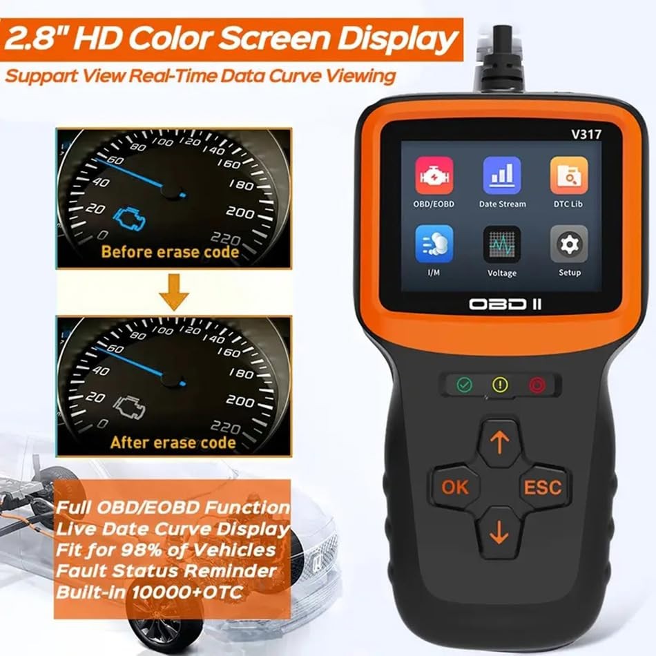 Full OBD2 Engine Diagnostic Scanner EVAP Tester Code Reader VIN Live Data Stream