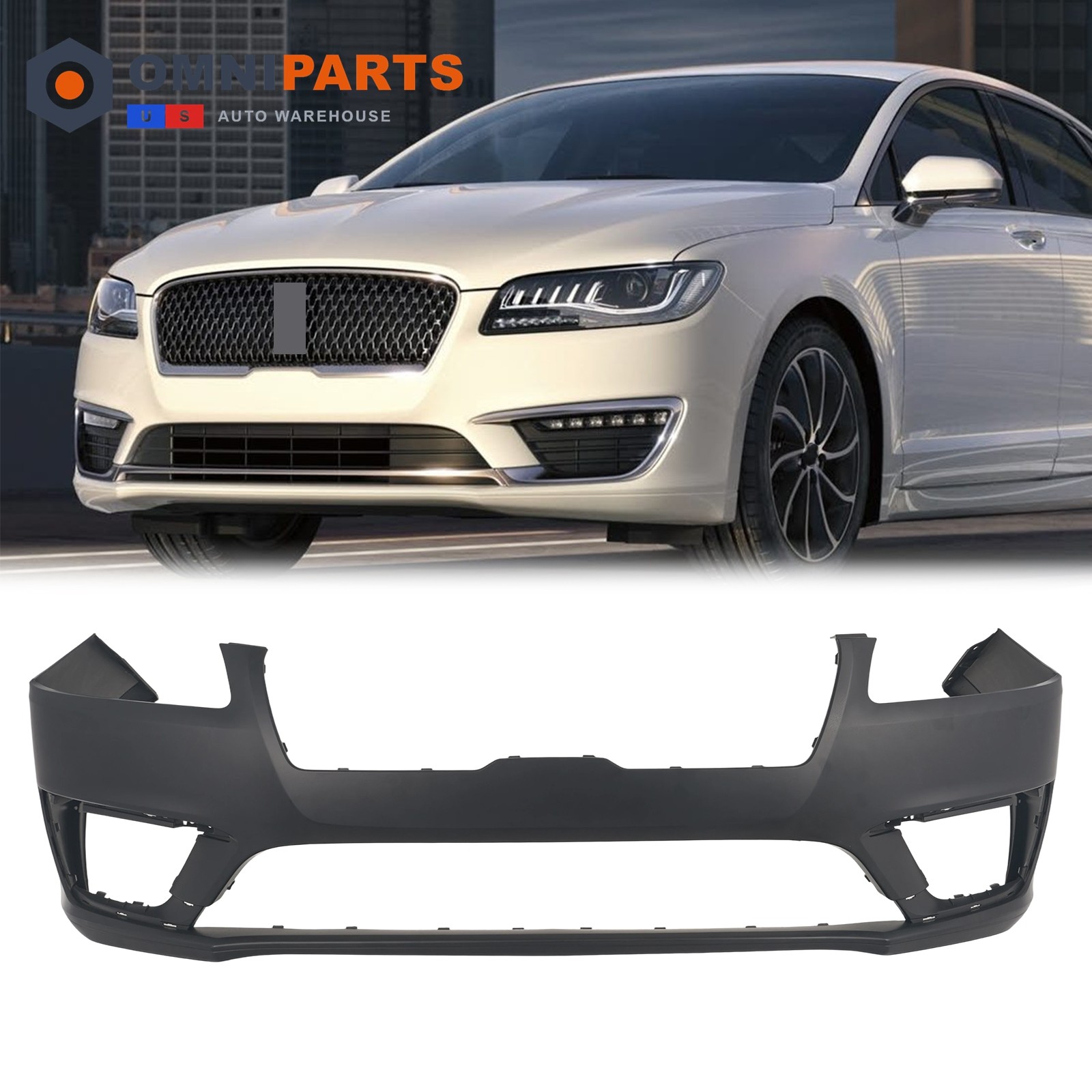 Front Bumper Cover Fit Lincoln MKZ 2017-2020 Primed Replace For FO1000737