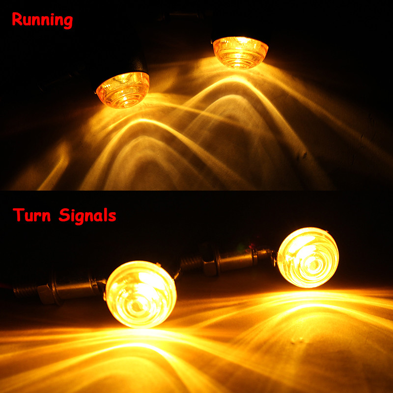 Motorcycle Black Bullet Turn Signals Amber Lights Blinkers For Harley Sportster