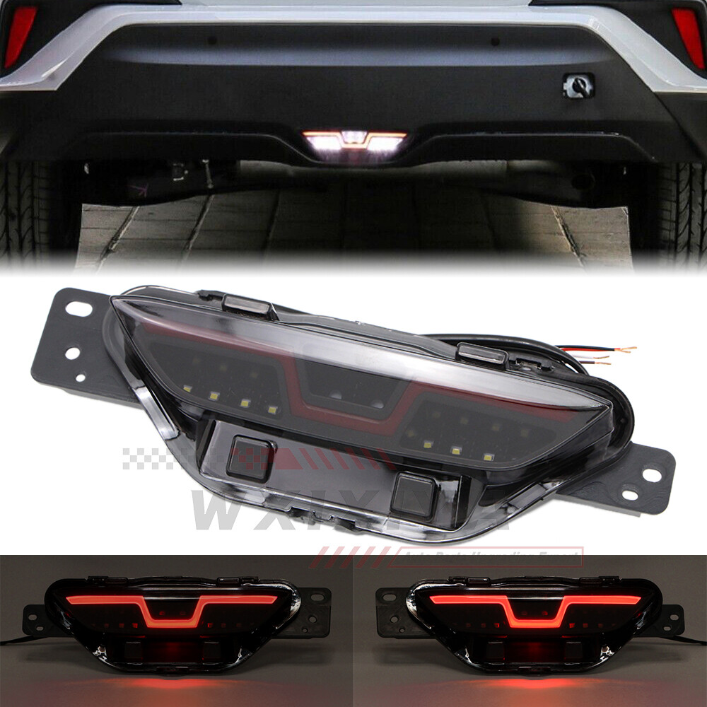 LED Rear Bumper Tail Light For Toyota C-HR CHR 2016-2021 Brake Lamp W/ Turn Red