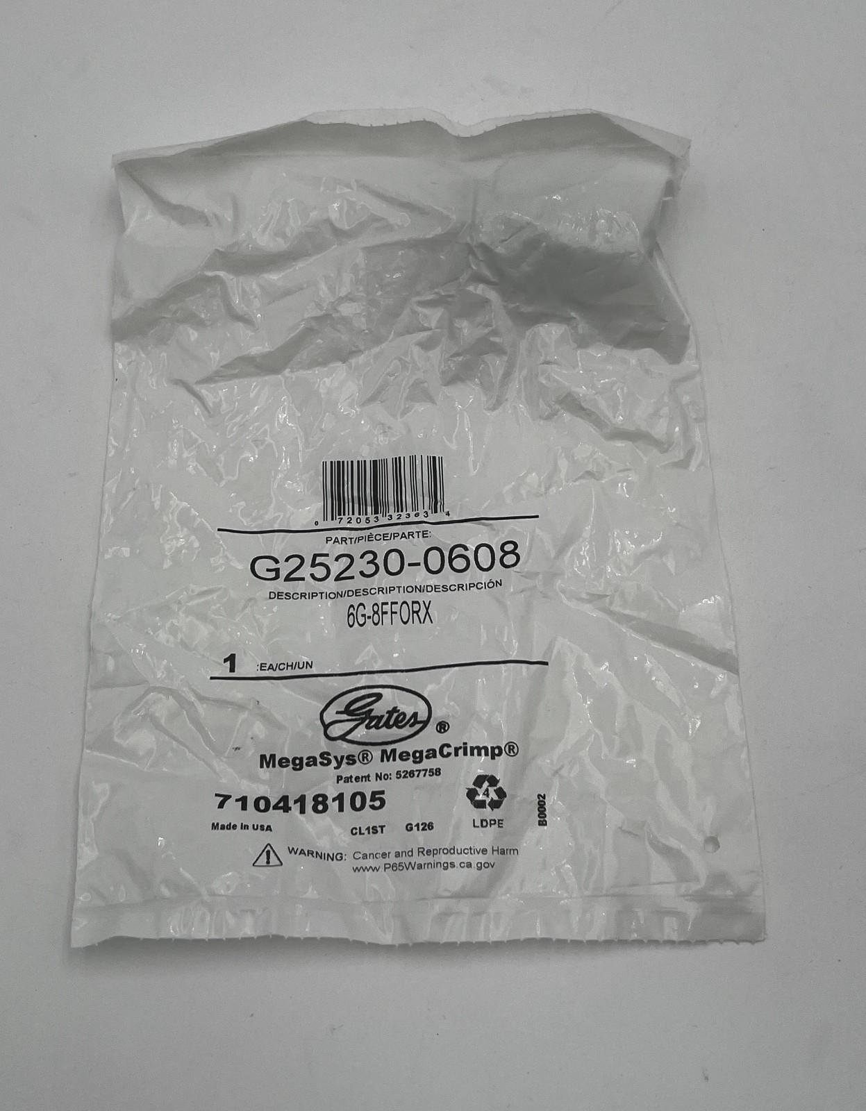 Gates Mega Crimp 3/8 Inch Female Flat-Face O-Ring Swivel Coupling – G25230-0608