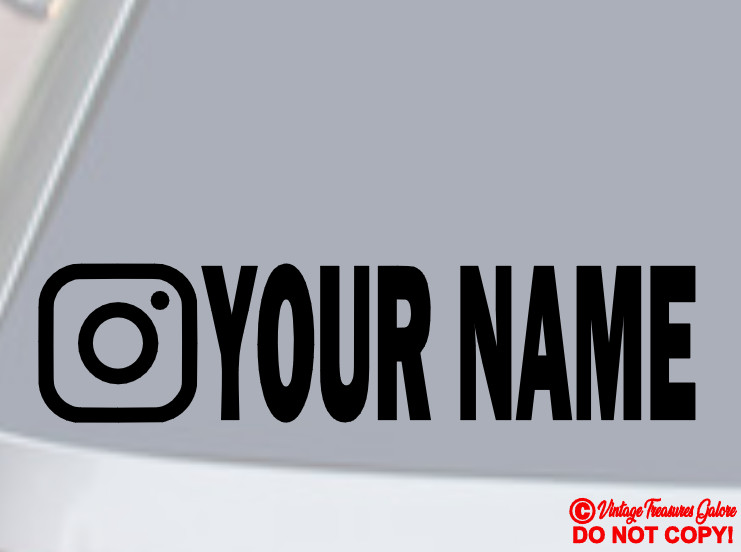INSTAGRAM INSTA LOGO YOUR USER NAME TEXT HANDLE IG USERNAME Vinyl Decal Sticker