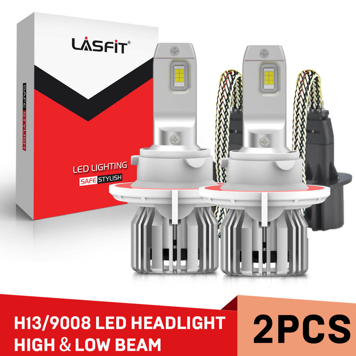 Lasfit 9008 H13 LED Headlight Bulbs for Ford F-250 F-350 Super Duty 2005-2021