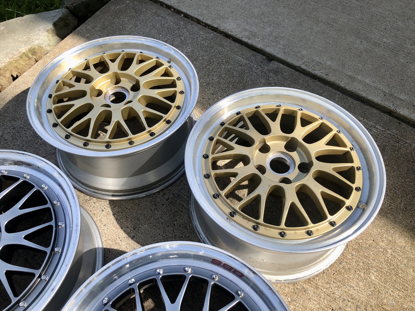 Genuine BBS LM LMP074 2x Pair Wheels 17” 8J +40 5×114.3 17×8 5H Forged Gold 2pc