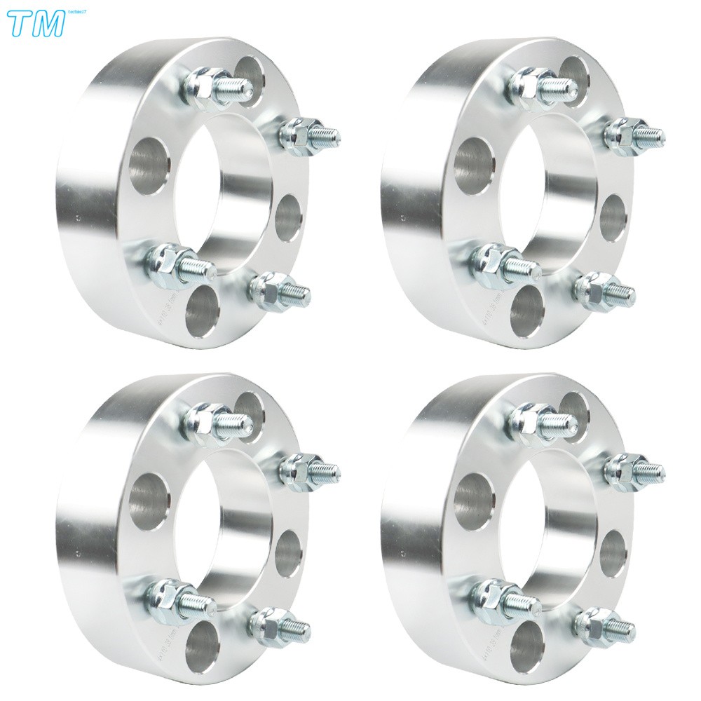 4Pcs 1.5″ ATV 4/110 10×1.25 Studs Wheel Spacers Silver For Honda Suzuki Yamaha