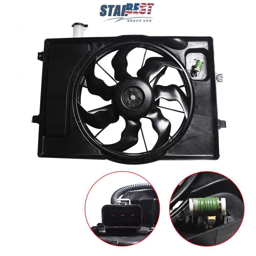 Radiator AC Condenser Cooling Fan Assembly For 2017-2018 Elantra 2.0L 25380F2000
