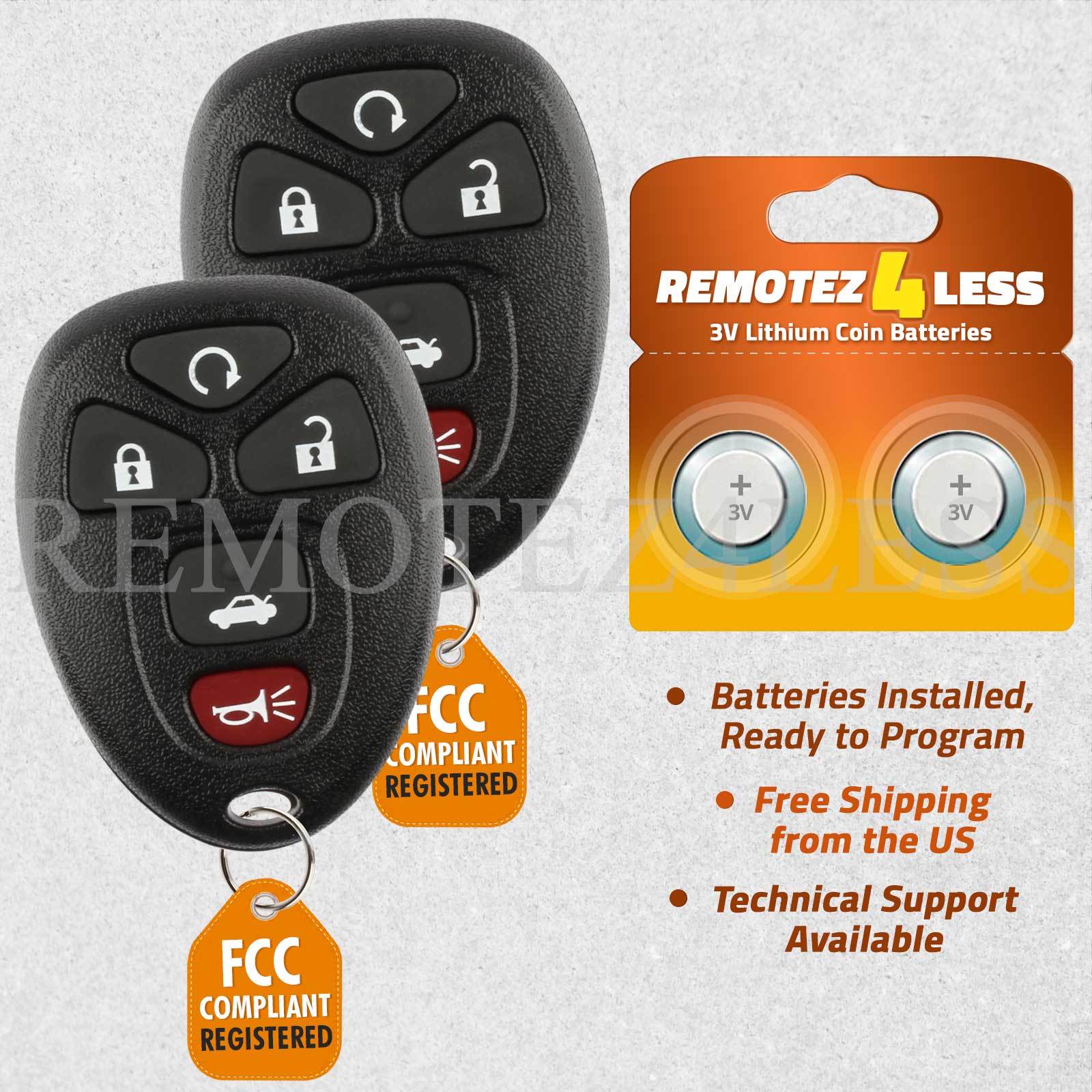 2 For 2007 2008 2009 2010 Saturn Aura 5b Keyless Entry Remote Car Key Fob