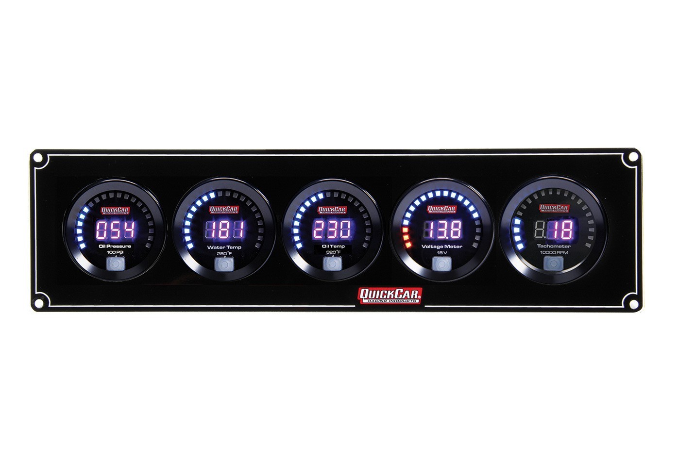 QuickCar 67-4057 Digital OP/WT/OT/VT/Tach 4-1 Gauge Panel with 67-001