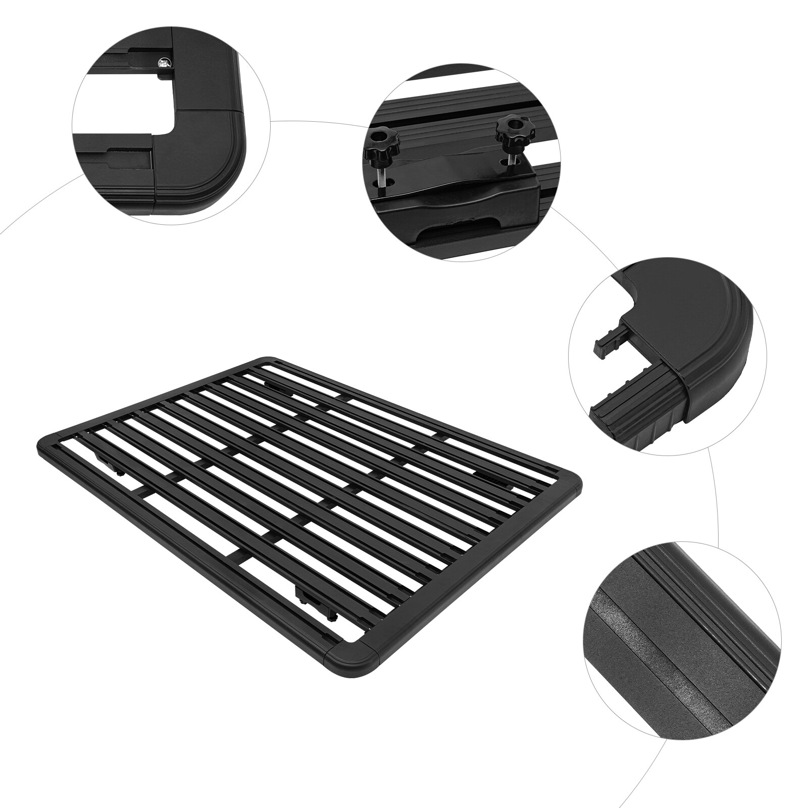 63″ x 47.2″ Aluminum Platform Flat Roof Rack Universal Cargo Carrier 440lbs Load