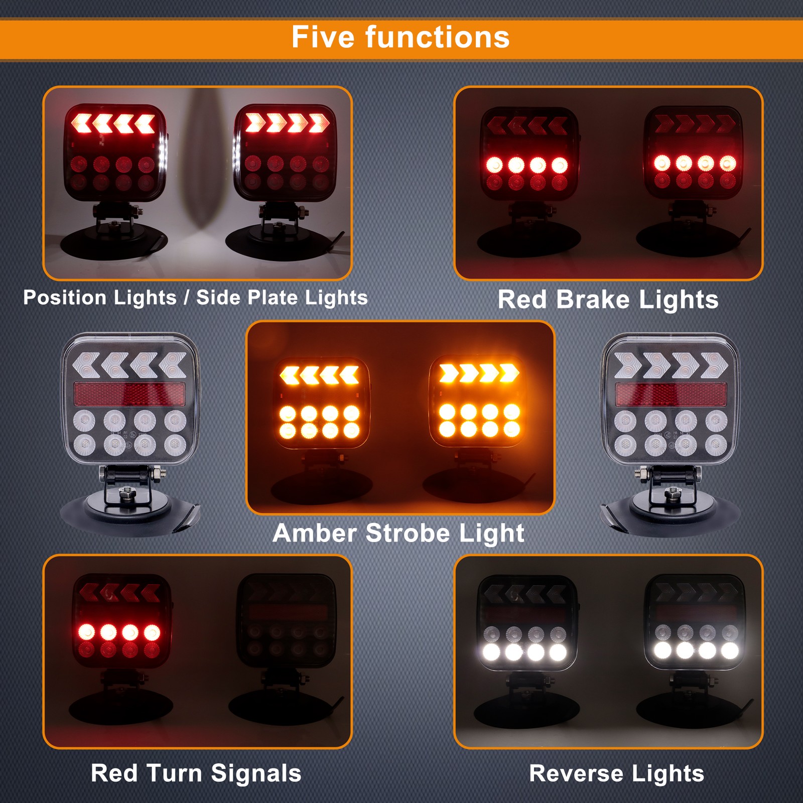 Wireless Magnetic Trailer Lights Kit for Trucks, Boats, RVs -IP67 Waterproof