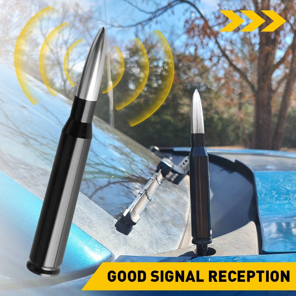 14cm Bullet Universal Black Silver Antenna Mast Power Radio AM/FM Replacement