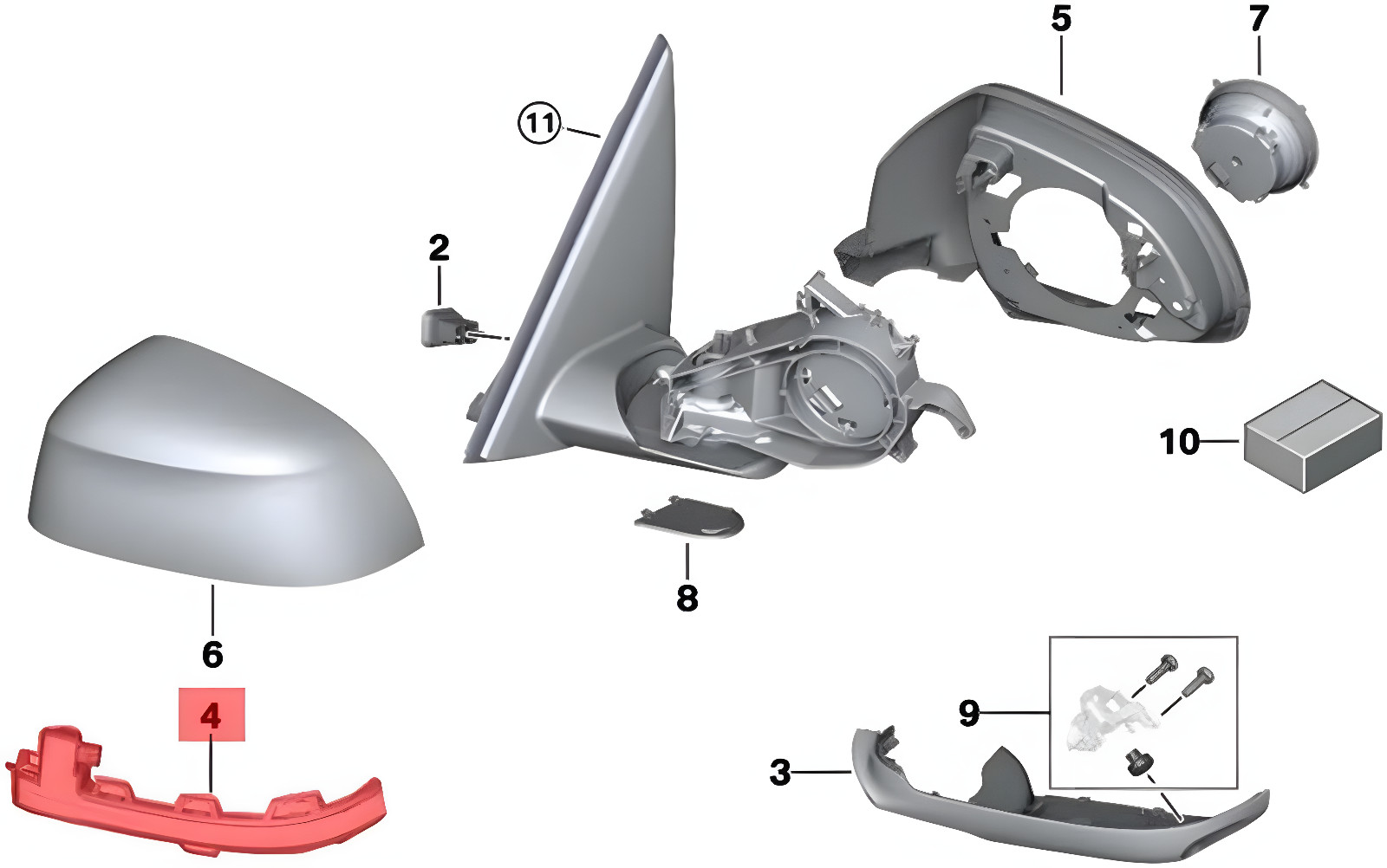 Driver Side Mirror Turn Signal Light lens For BMW X3 X4 X5 X6 G05 G06 19-24LH