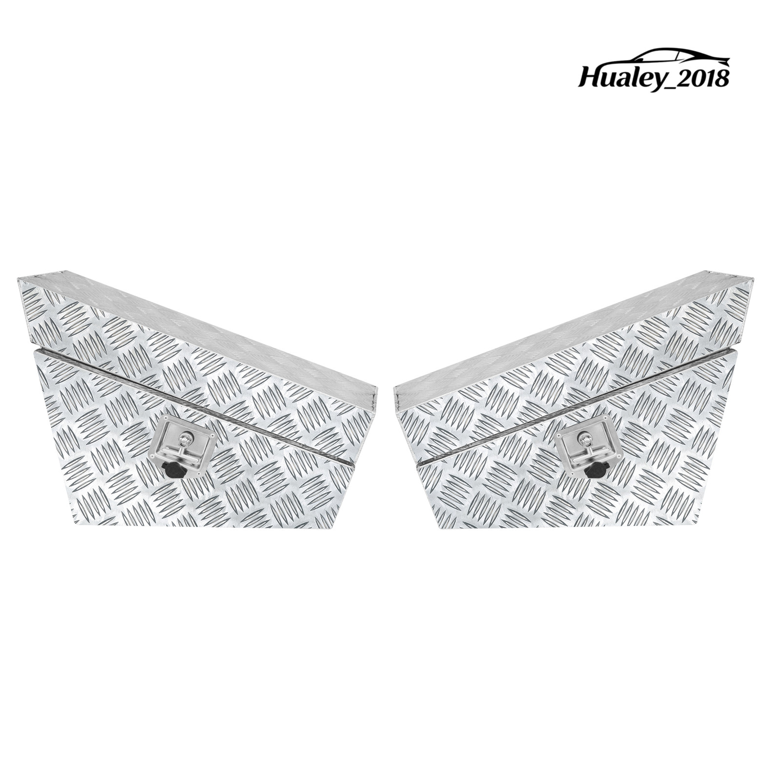 Pair 30″x10″x17″ Aluminum Underbody Undertray Toolbox Silver for Pickup Truck