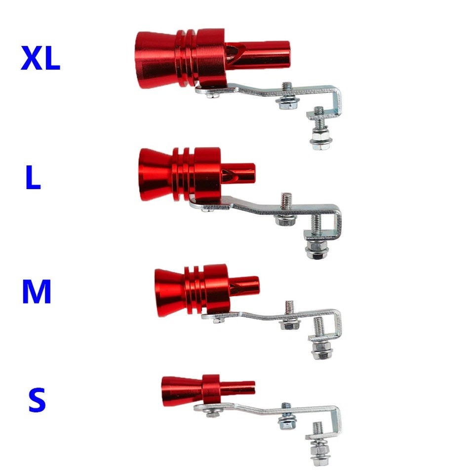 Red Car Motorbike Universal Turbo Sound Whistle, 2x Exhaust Pipe Noise Amplifier